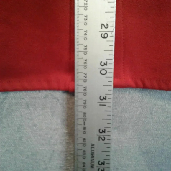Basic Editions Woman's Red Velour Button Down Polyester Shirt  Top Size 2X - Picture 9 of 9